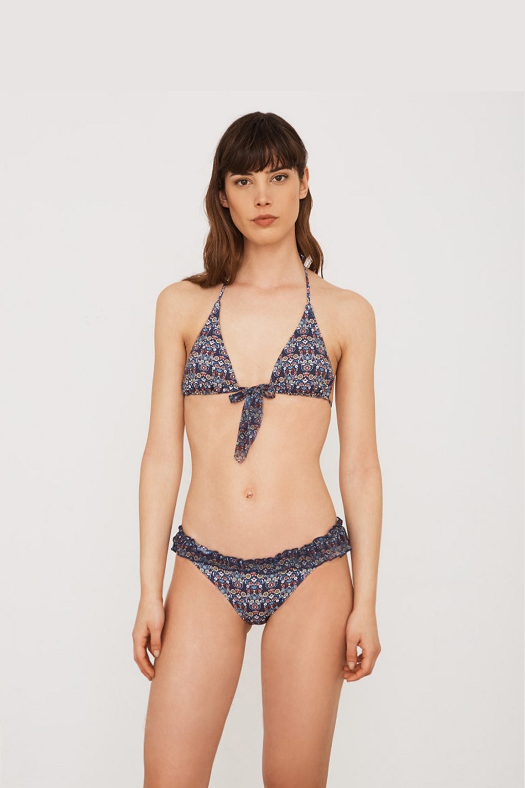 BIKINI AZUL ESTAMPADO FLORES MIKONOS MODA MULTIMARCA LOGROÑO