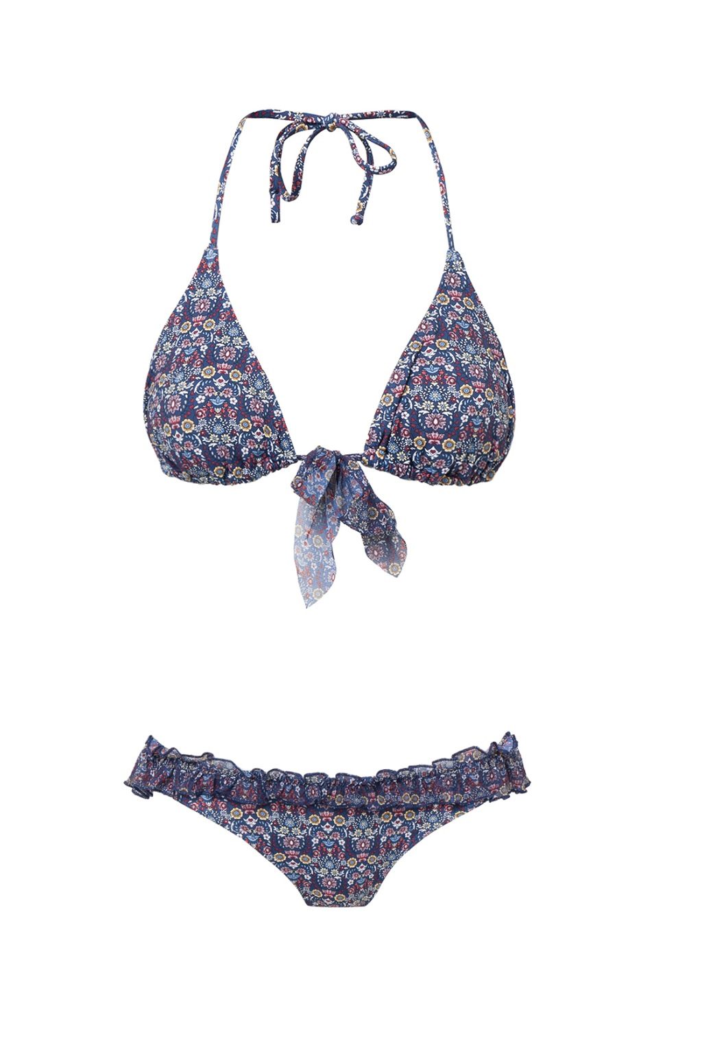BIKINI AZUL ESTAMPADO FLORES MIKONOS MODA MULTIMARCA LOGROÑO