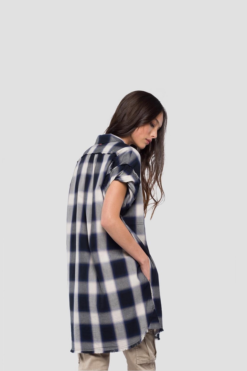 VESTIDO CAMISERO CUADROS REPLAY MIKONOS MODA